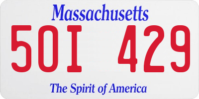 MA license plate 5OI429