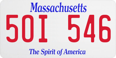 MA license plate 5OI546