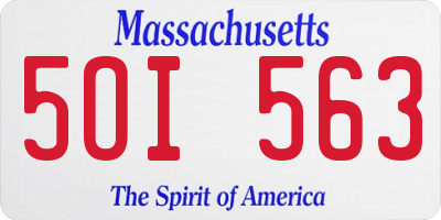 MA license plate 5OI563