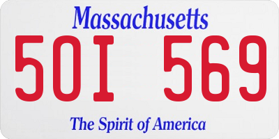 MA license plate 5OI569
