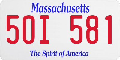MA license plate 5OI581