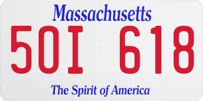 MA license plate 5OI618