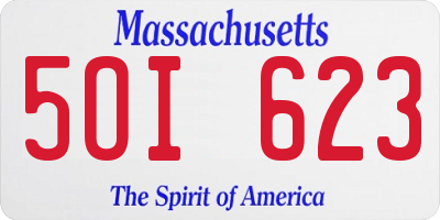 MA license plate 5OI623