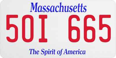 MA license plate 5OI665