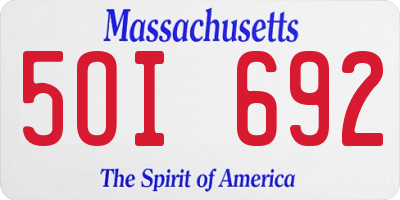 MA license plate 5OI692