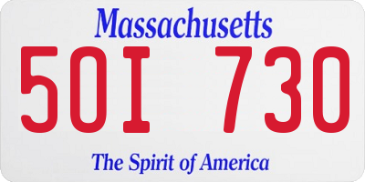 MA license plate 5OI730