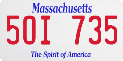 MA license plate 5OI735