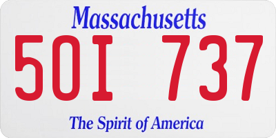 MA license plate 5OI737