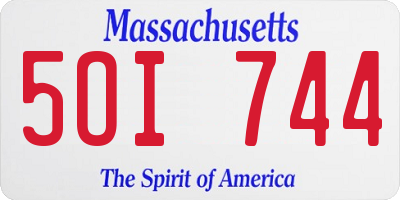 MA license plate 5OI744