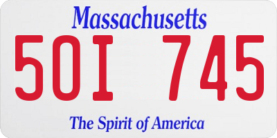 MA license plate 5OI745