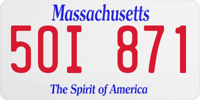 MA license plate 5OI871