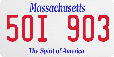 MA license plate 5OI903