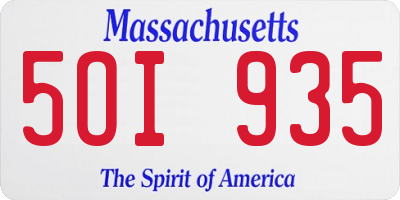 MA license plate 5OI935