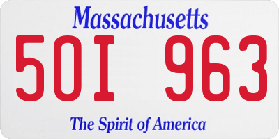 MA license plate 5OI963