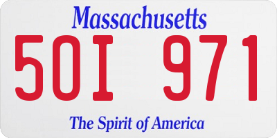 MA license plate 5OI971