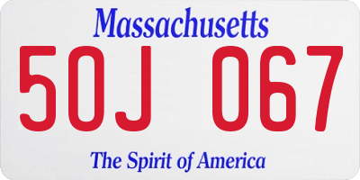 MA license plate 5OJ067