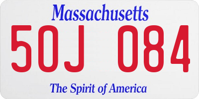 MA license plate 5OJ084