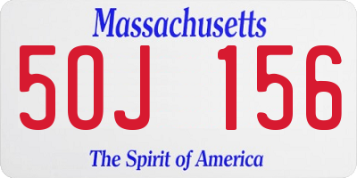 MA license plate 5OJ156