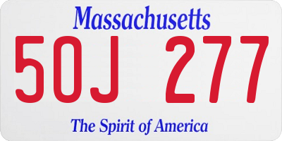 MA license plate 5OJ277