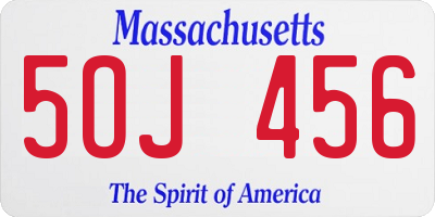 MA license plate 5OJ456