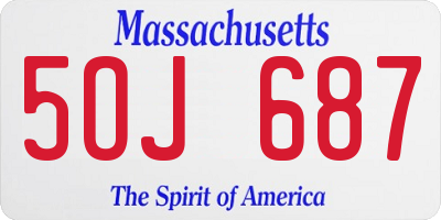 MA license plate 5OJ687