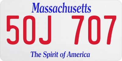 MA license plate 5OJ707