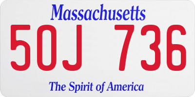 MA license plate 5OJ736