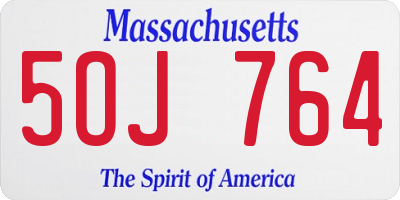 MA license plate 5OJ764