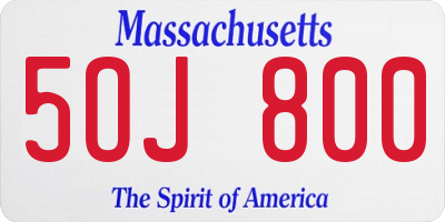 MA license plate 5OJ800