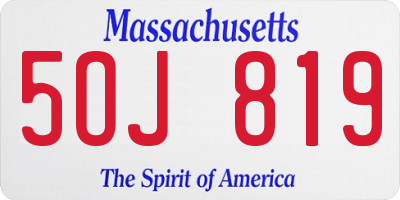 MA license plate 5OJ819