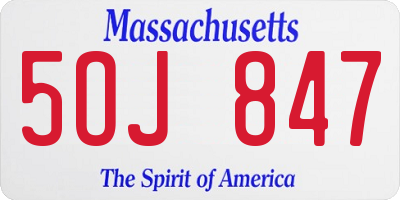 MA license plate 5OJ847