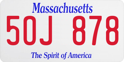 MA license plate 5OJ878