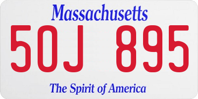 MA license plate 5OJ895