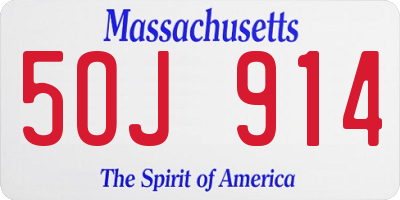 MA license plate 5OJ914
