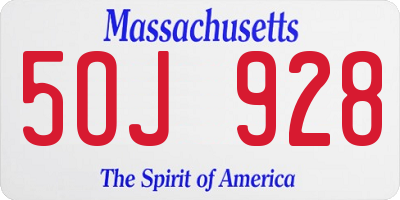 MA license plate 5OJ928