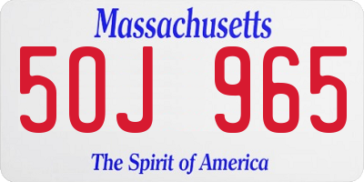 MA license plate 5OJ965