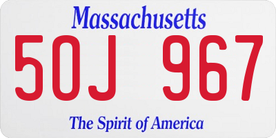 MA license plate 5OJ967