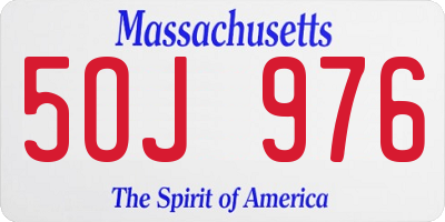 MA license plate 5OJ976