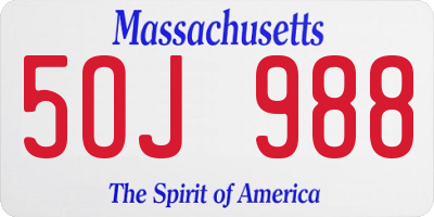 MA license plate 5OJ988