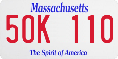 MA license plate 5OK110