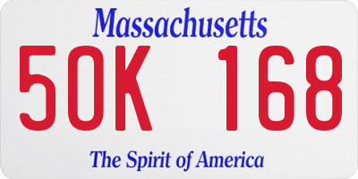 MA license plate 5OK168