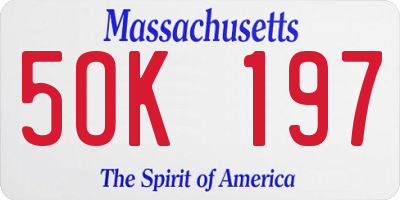 MA license plate 5OK197