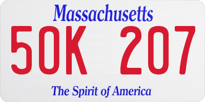 MA license plate 5OK207