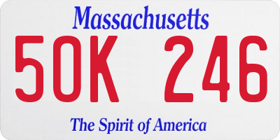 MA license plate 5OK246