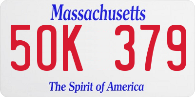 MA license plate 5OK379