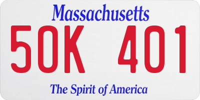MA license plate 5OK401
