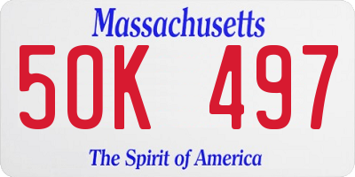 MA license plate 5OK497