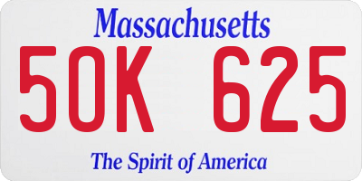MA license plate 5OK625
