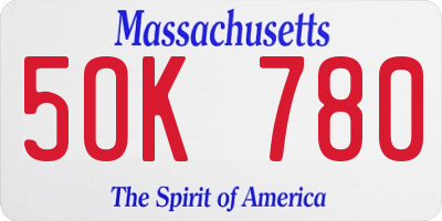 MA license plate 5OK780