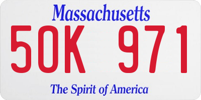 MA license plate 5OK971